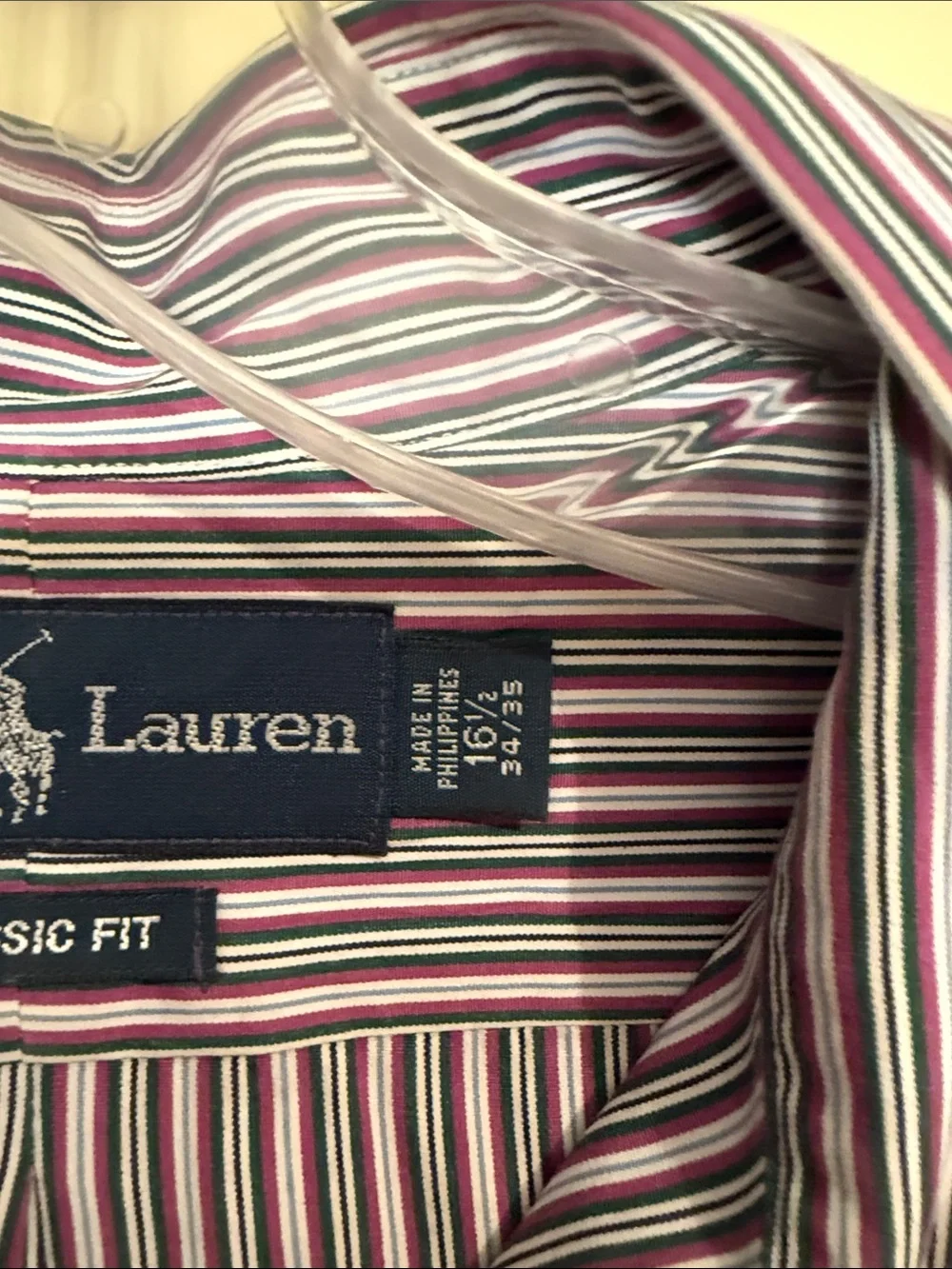 Polo by Ralph Lauren Purple & White Striped Button-Down Shirt with Navy Pony